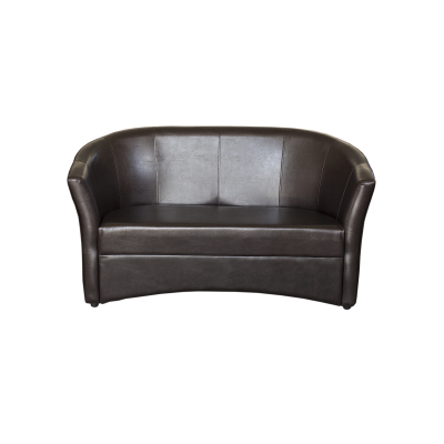Canapea fixa CAF145, 2 locuri, piele ecologica wenge, 145x60x80 cm