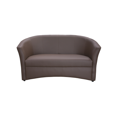 Canapea fixa CAF145, 2 locuri, piele ecologica maro deschis, 145x60x80 cm
