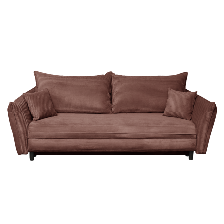 Canapea extensibila CAM238, 3 locuri, cu arcuri si lada depozitare, caramiziu, 238x115x95 cm