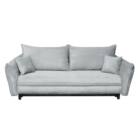 Canapea extensibila CAM238, 3 locuri, cu arcuri si lada depozitare, gri deschis, 238x115x95 cm