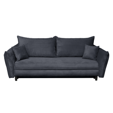 Canapea extensibila CAM238, 3 locuri, cu arcuri si lada depozitare, gri inchis, 238x115x95 cm