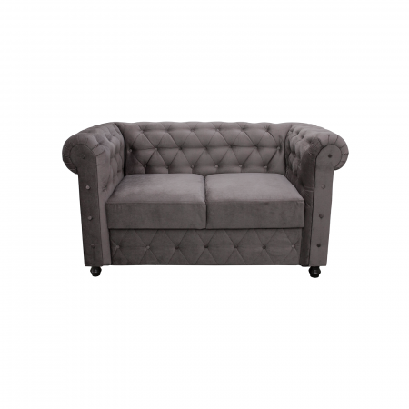 Canapea fixa CHE168, 2 locuri, cu arcuri, gri, 168x90x80 cm
