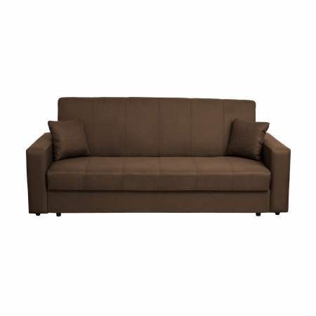 Canapea extensibila COR220, 3 locuri, cu lada depozitare, maro inchis, 220x90x96 cm