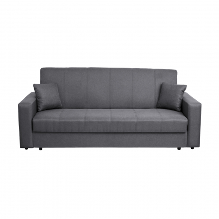 Canapea extensibila COR220, 3 locuri, cu lada depozitare, gri inchis, 220x90x96 cm