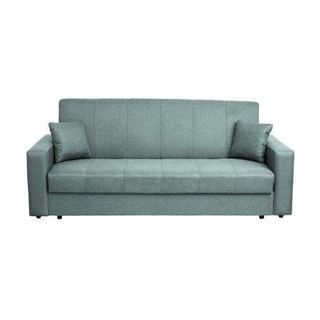 Canapea extensibila COR220, 3 locuri, cu lada depozitare, gri verzui, 220x90x96 cm
