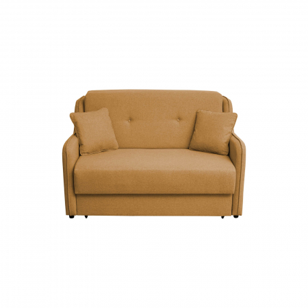 Canapea extensibila GAL143, 2 locuri, cu arcuri si lada depozitare, galben, 143x98x98 cm
