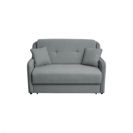 Canapea extensibila GAL143, 2 locuri, cu arcuri si lada depozitare, gri deschis, 143x98x98 cm