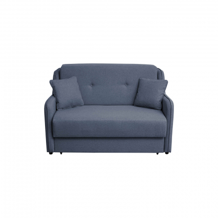 Canapea extensibila GAL143, 2 locuri, cu arcuri si lada depozitare, albastru, 143x98x98 cm