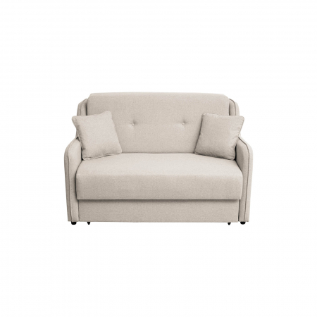 Canapea extensibila GAL143, 2 locuri, cu arcuri si lada depozitare, bej, 143x98x98 cm