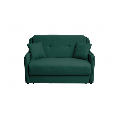 Canapea extensibila GAL143, 2 locuri, cu arcuri si lada depozitare, verde inchis, 143x98x98 cm