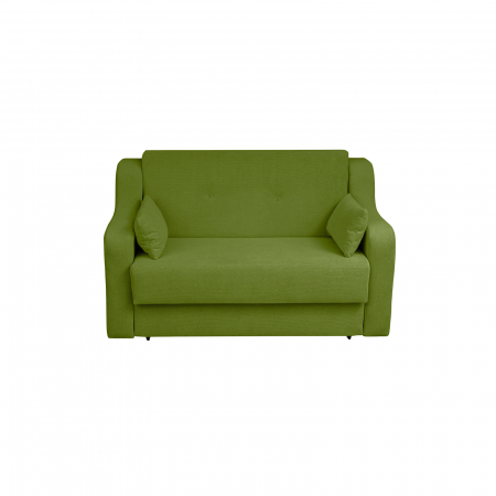 Canapea extensibila GIN155, 2 locuri, cu arcuri si lada depozitare, verde deschis, 155x100x95 cm