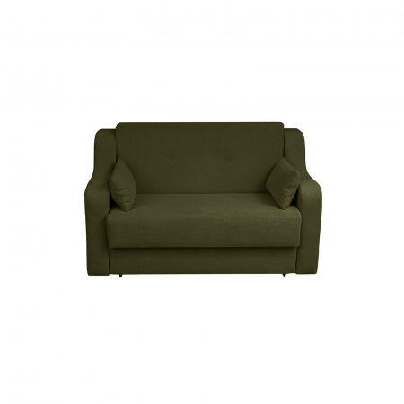 Canapea extensibila GIN155, 2 locuri, cu arcuri si lada depozitare, verde inchis, 155x100x95 cm