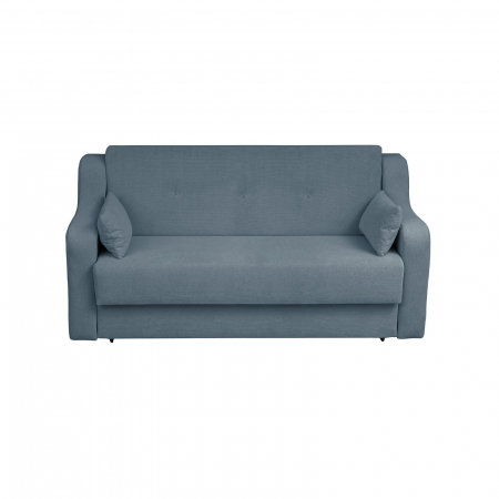 Canapea extensibila GIN190 XL, 3 locuri, cu arcuri si lada depozitare, albastru deschis, 190x100x95 cm