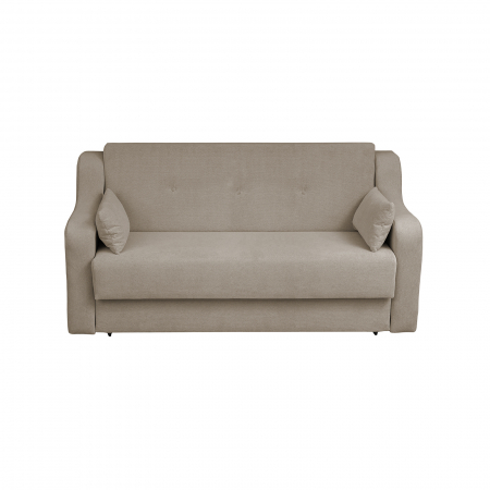 Canapea extensibila GIN190 XL, 3 locuri, cu arcuri si lada depozitare, crem, 190x100x95 cm