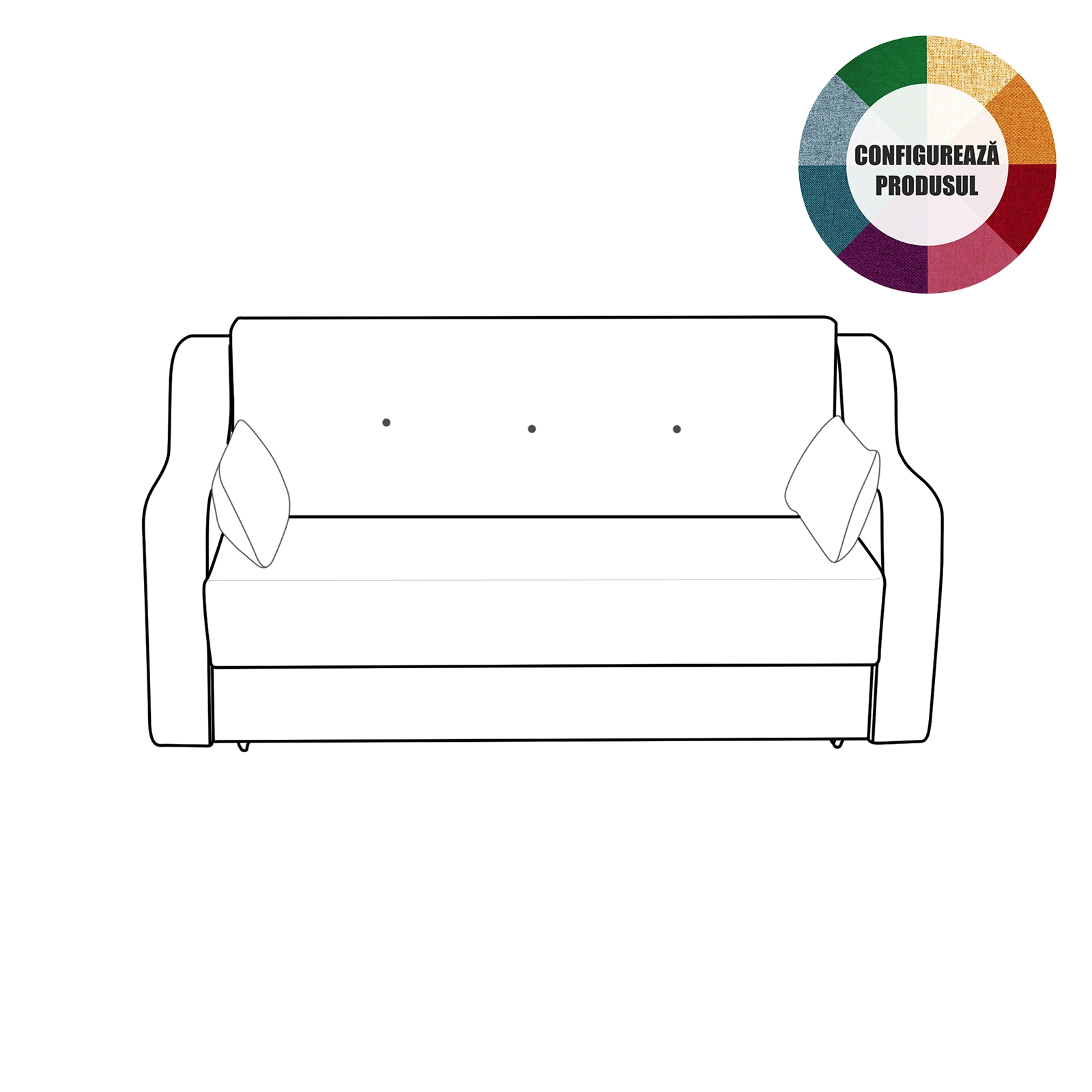 Canapea extensibila GIN190 XL, 3 locuri, cu arcuri si lada depozitare, diverse culori Grupa 2, 190x100x95 cm