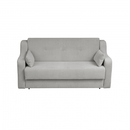 Canapea extensibila GIN190 XL, 3 locuri, cu arcuri si lada depozitare, gri deschis, 190x100x95 cm