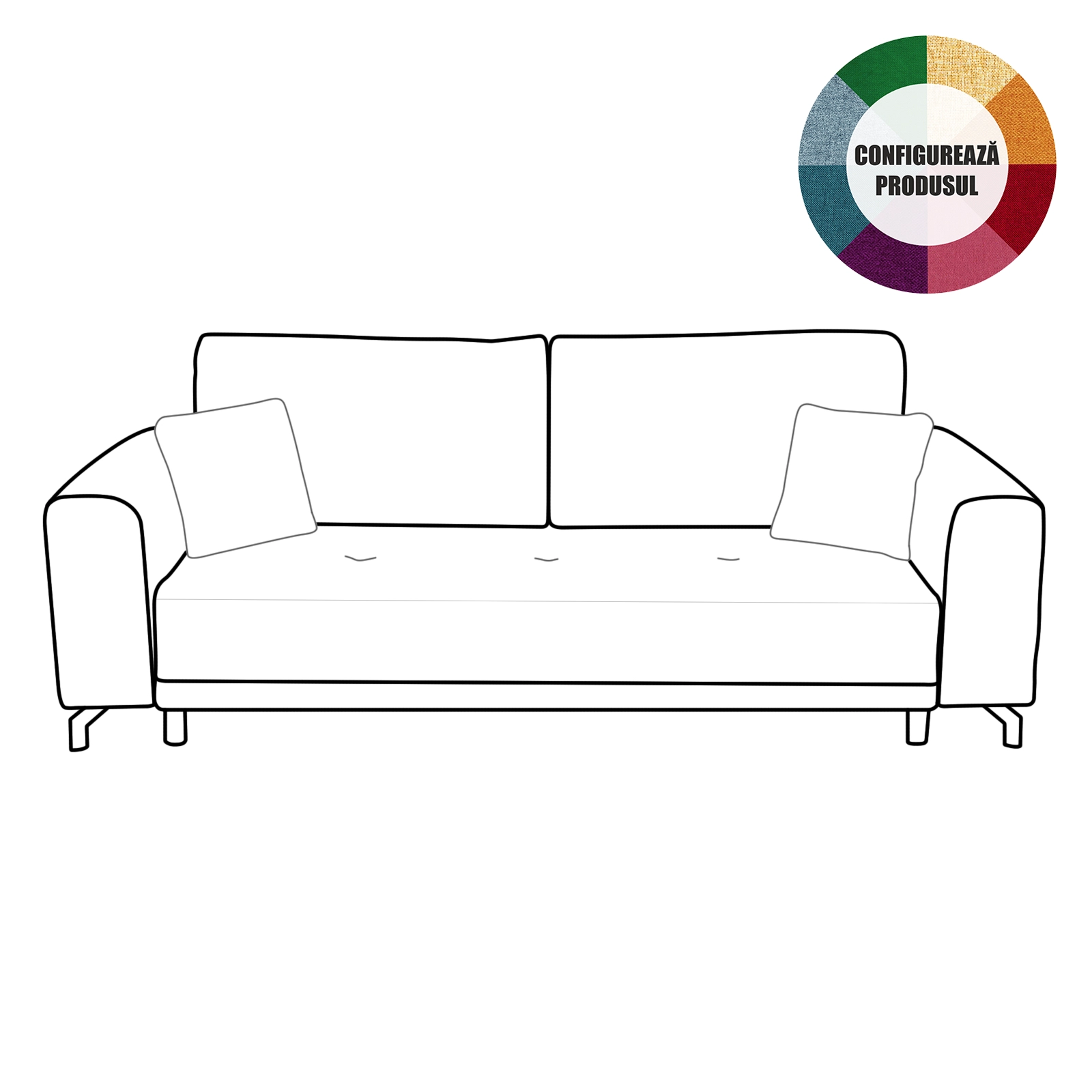 Canapea extensibila VEG240, 3 locuri, cu arcuri si lada depozitare, diverse culori Grupa 2, 240x111x72 cm