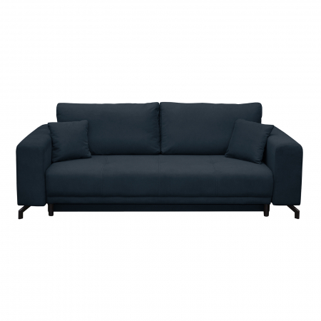 Canapea extensibila VEG240 POINT, 3 locuri, cu arcuri si lada depozitare, gri albastrui, 237x110x73 cm