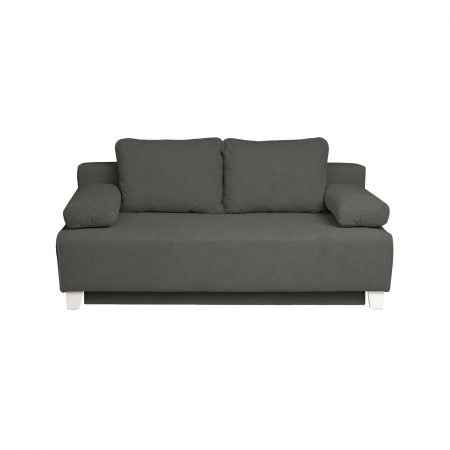 Canapea extensibila YAS190, 3 locuri, cu arcuri si lada depozitare, gri inchis, 190x100x90 cm
