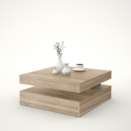 Masuta cafea COFFEE TABLE, rotativa, stejar sonoma, 91x35x78cm