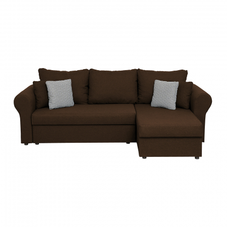 Coltar extensibil SAR248, cu lada depozitare, colt interschimbabil, maro + MZ mini maro, 248x143x83 cm