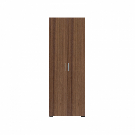 Dulap CORINNE, 2 usi, 4 rafturi, nuc, cant vanilie, 80x50x188 cm