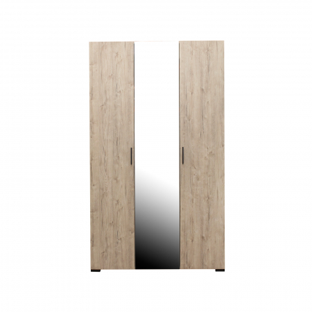 Dulap ECONO, oglinzi, 3 usi, 4 rafturi, bara de haine, sherwood, 120x50x206 cm