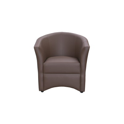 Fotoliu CAF, piele ecologica maro, 73x64x78 cm