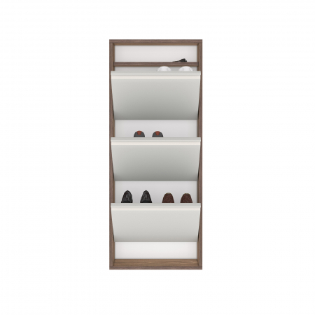 Pantofar HIDE RF140402, cu 3 rafturi, nuc, 50x15x124 cm