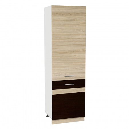 Soldat 60 YANA, 2 usi, corp alb, fronturi sonoma inchis + deschis, 60x60x200 cm