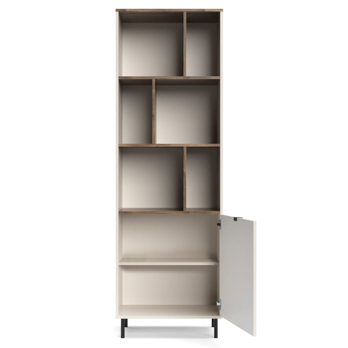 Colectia EVO - Biblioteca deschisa EVO, 1 usa, casmir + stejar castello, 63,4x40x194,6 cm