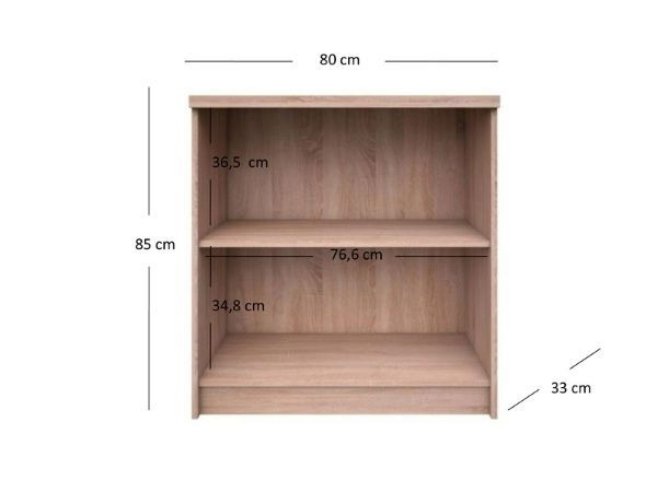 Colectia TOP MIX - Biblioteca deschisa TOP MIX, stejar sonoma, 80x33x85 cm