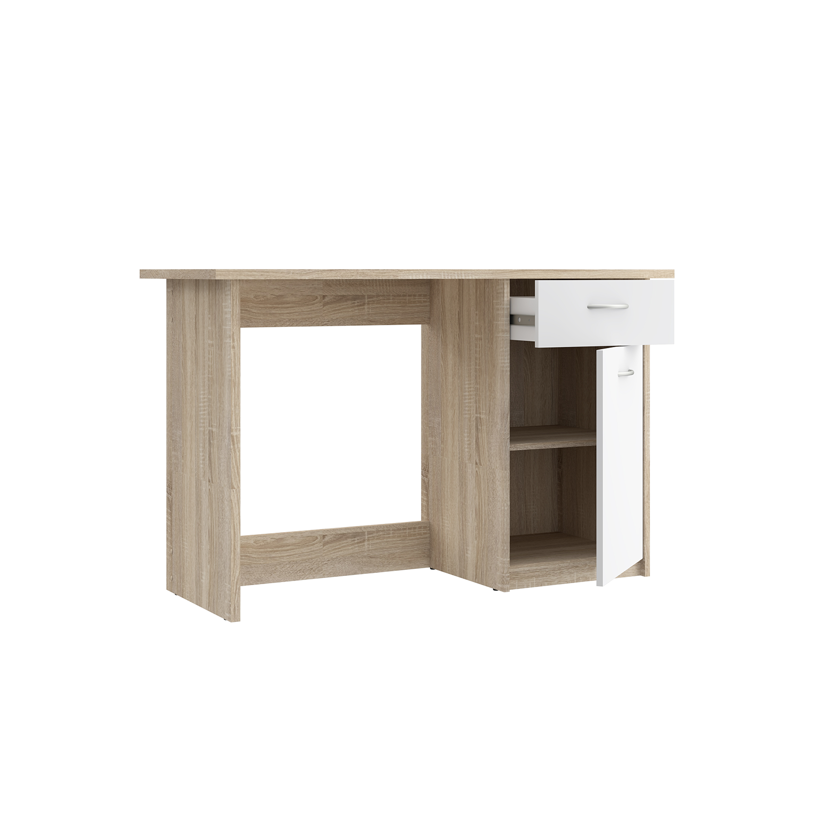 Birouri - Birou BALIOS - BOSB211-Q36 - stejar sonoma + alb, 123x50x77,7 cm - ExpoMob