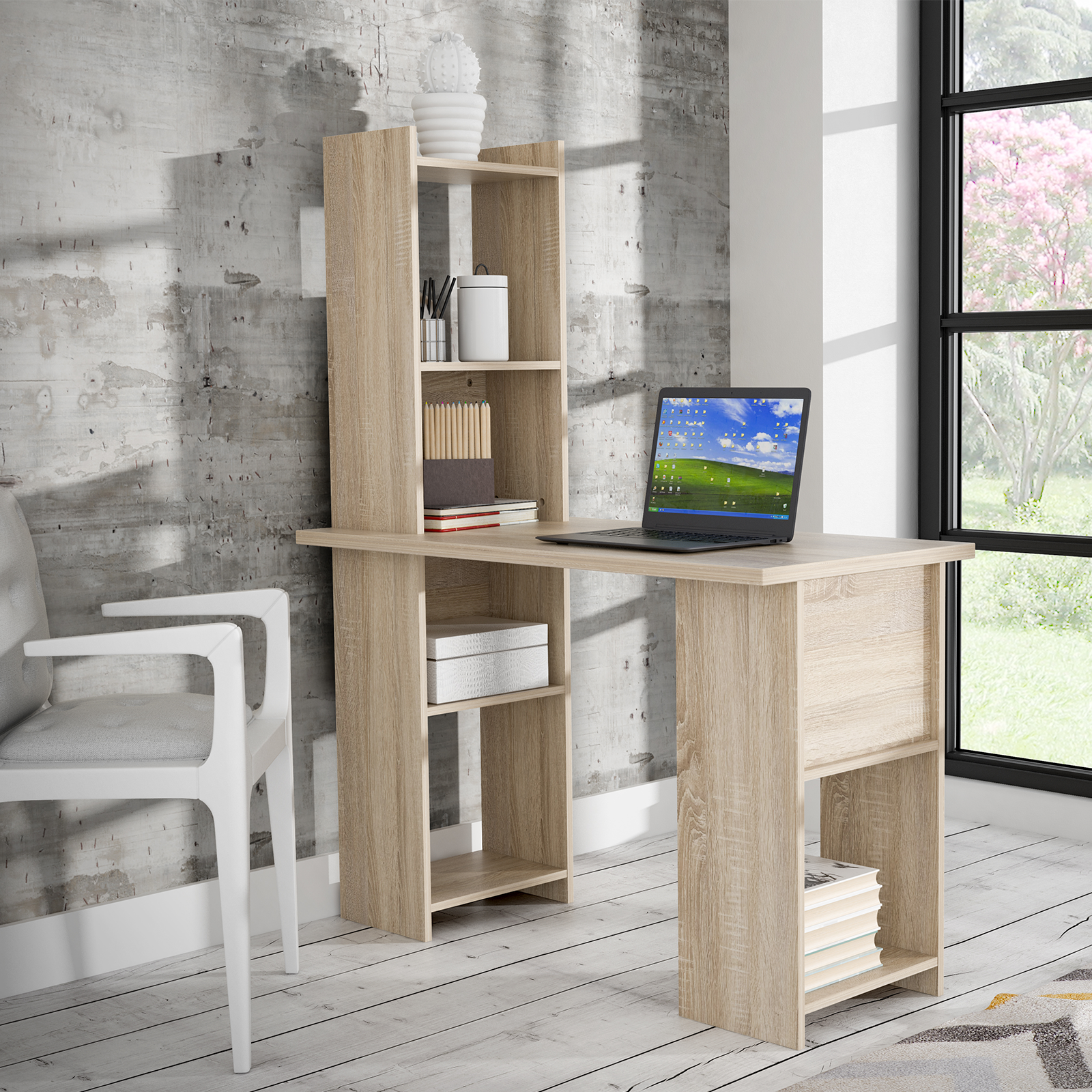 Birouri - Birou BESARION - BSRB222-D30F, sonoma, 110x52,7x143 cm - ExpoMob