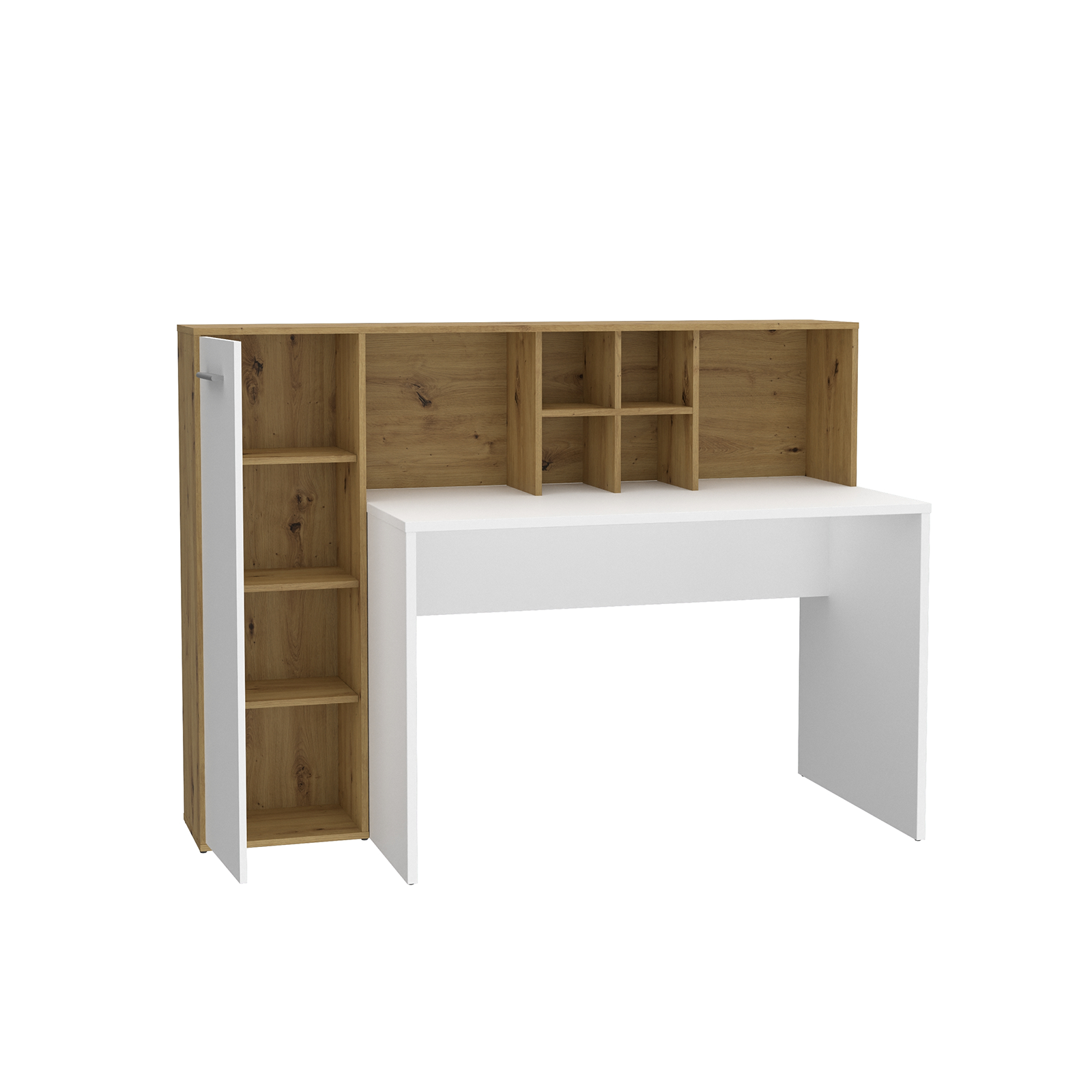 Birouri - Birou ERIADRU - LERBB351-C979, stejar artisan + alb, 158x66x116 cm - ExpoMob