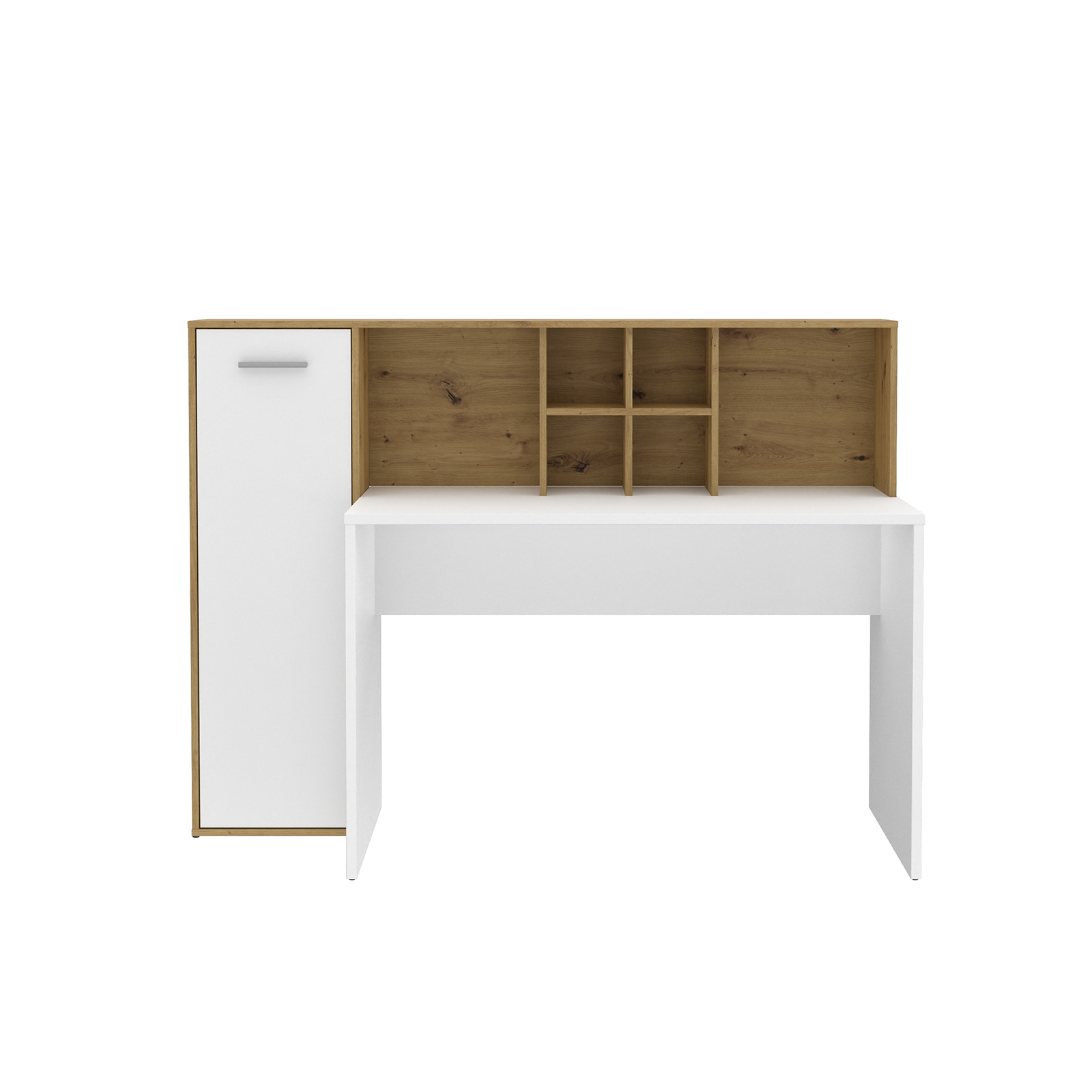 Birouri - Birou ERIADRU - LERBB351-C979, stejar artisan + alb, 158x66x116 cm - ExpoMob