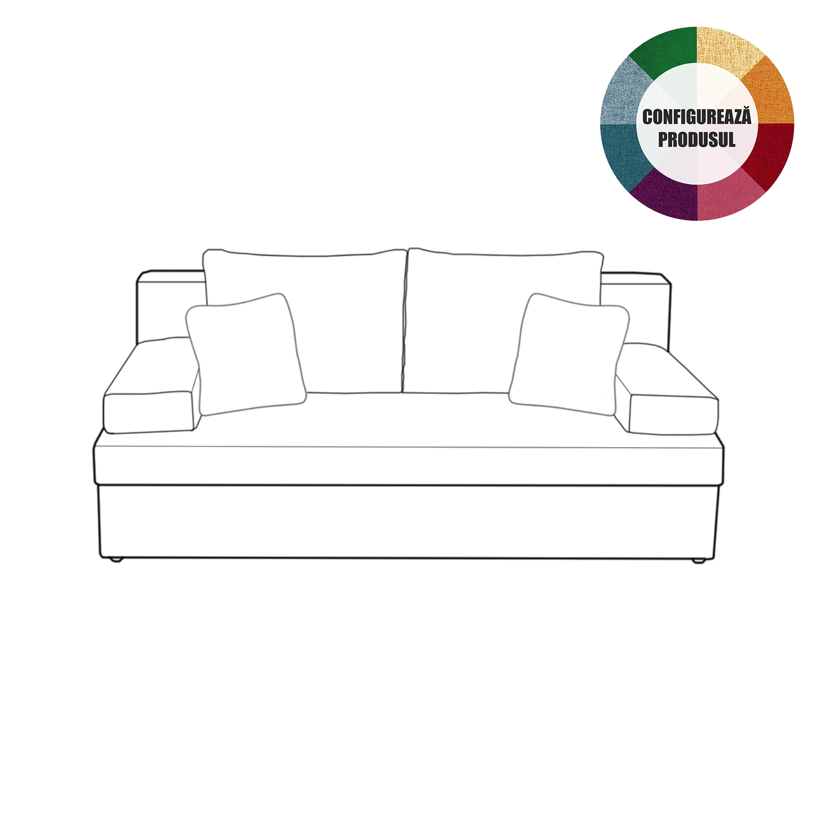 Promo - Canapea extensibila ANA185, 3 locuri, cu lada depozitare, 185x82x80 cm - ExpoMob