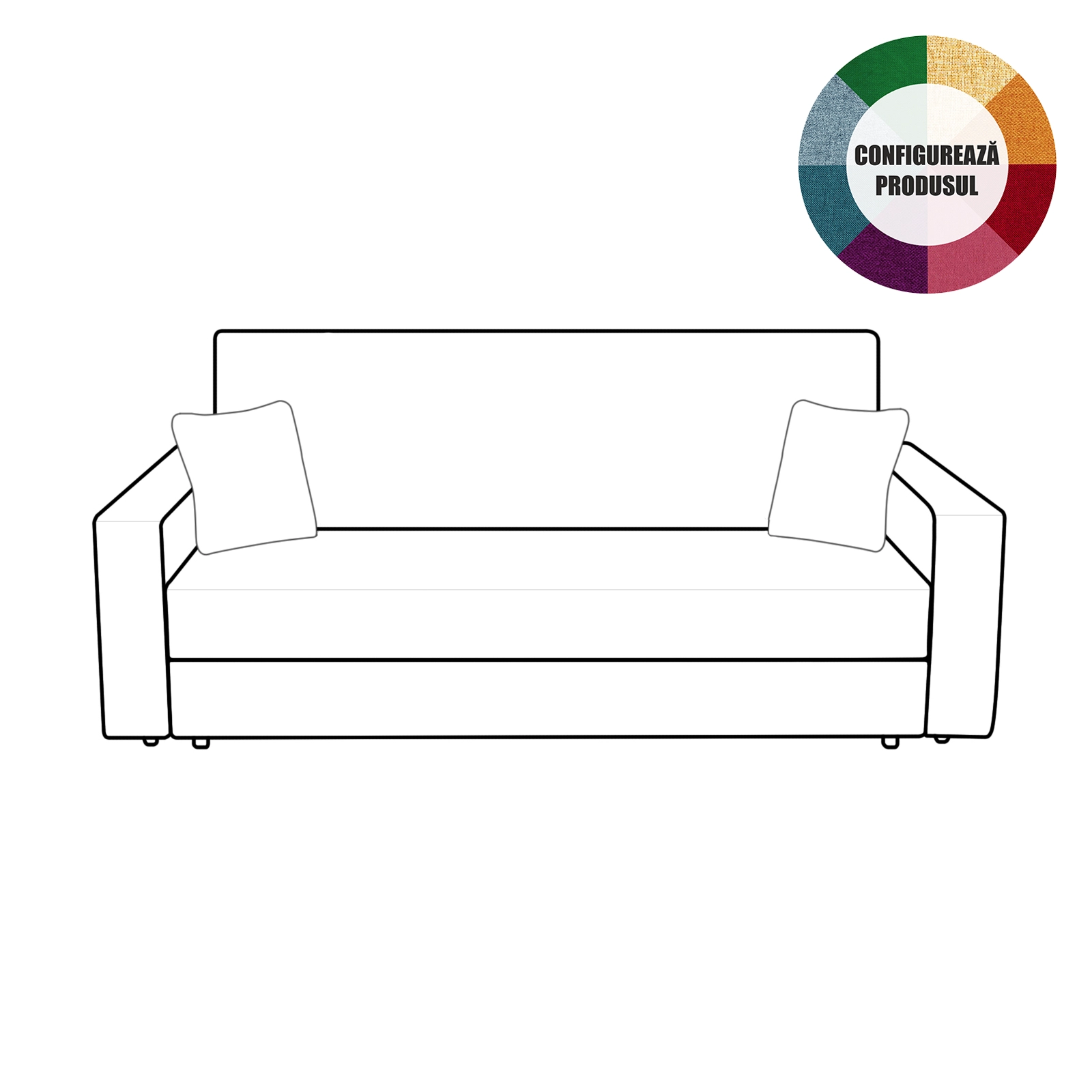 Colectia Corinne - Canapea extensibila COR220, 3 locuri, cu lada depozitare, 220x90x96 cm - ExpoMob