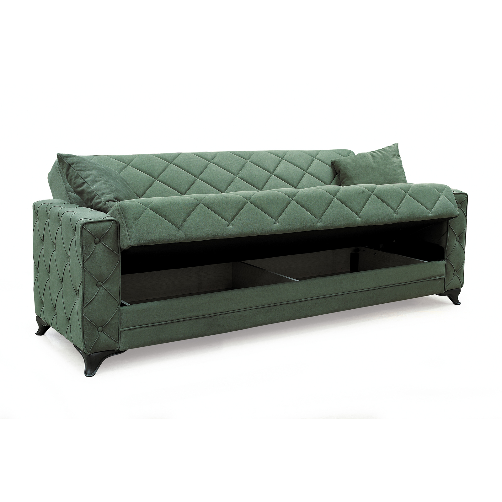 Canapele Moderne - Canapea extensibila HEGEL, 3 locuri, cu arcuri si lada pentru depozitare, 228x85x85 cm - ExpoMob