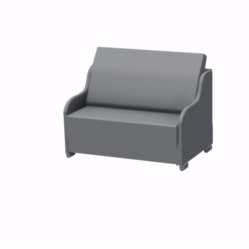 Canapele Clasice - Canapea extensibila GAL143, 2 locuri, cu arcuri si lada depozitare, 143x98x98 cm - ExpoMob