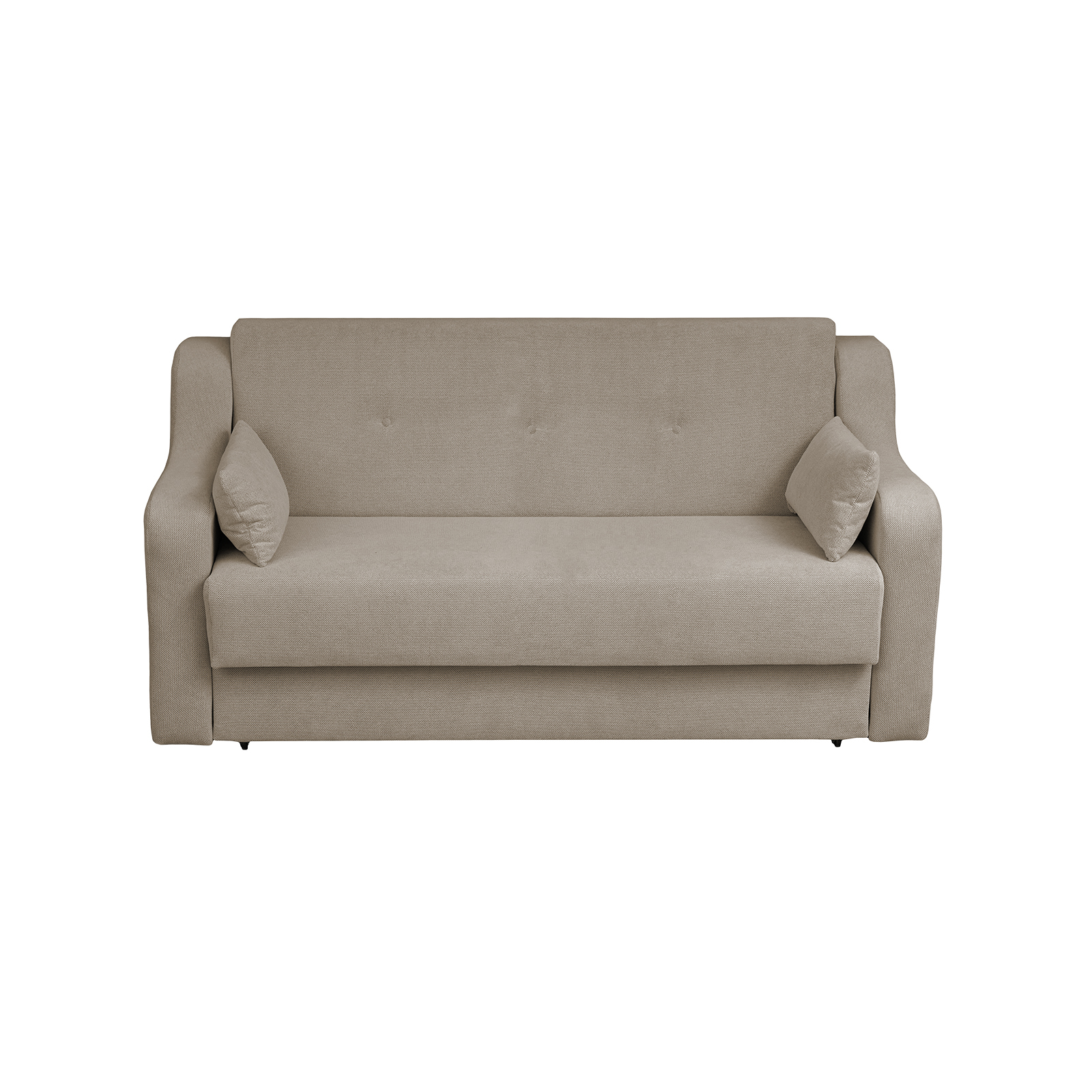 Colectia Gina - Canapea extensibila GIN190 XL, 3 locuri, cu arcuri si lada depozitare, crem, 190x100x95 cm