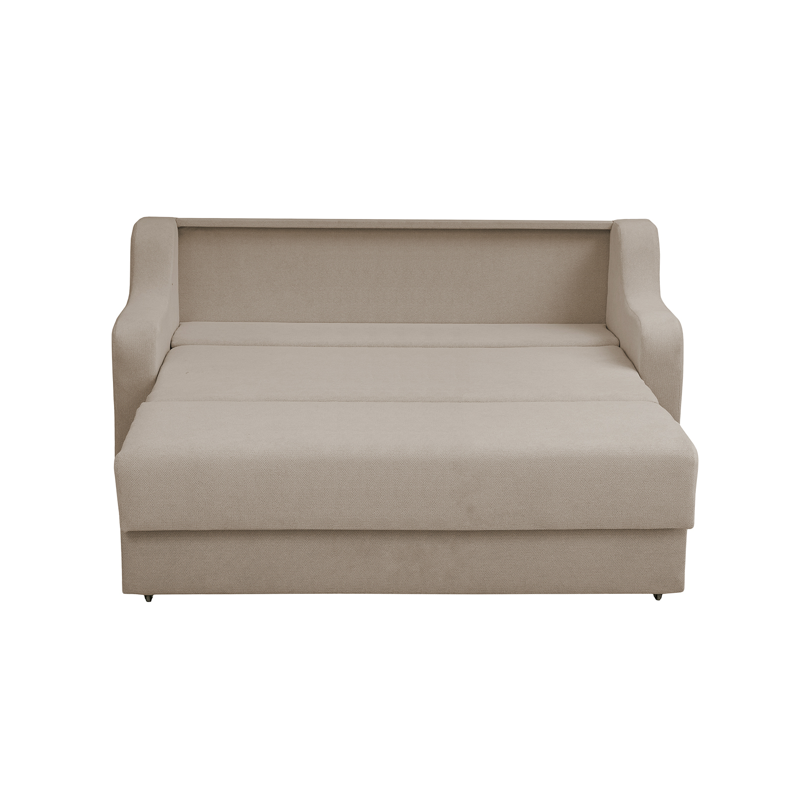 Colectia Gina - Canapea extensibila GIN190 XL, 3 locuri, cu arcuri si lada depozitare, crem, 190x100x95 cm