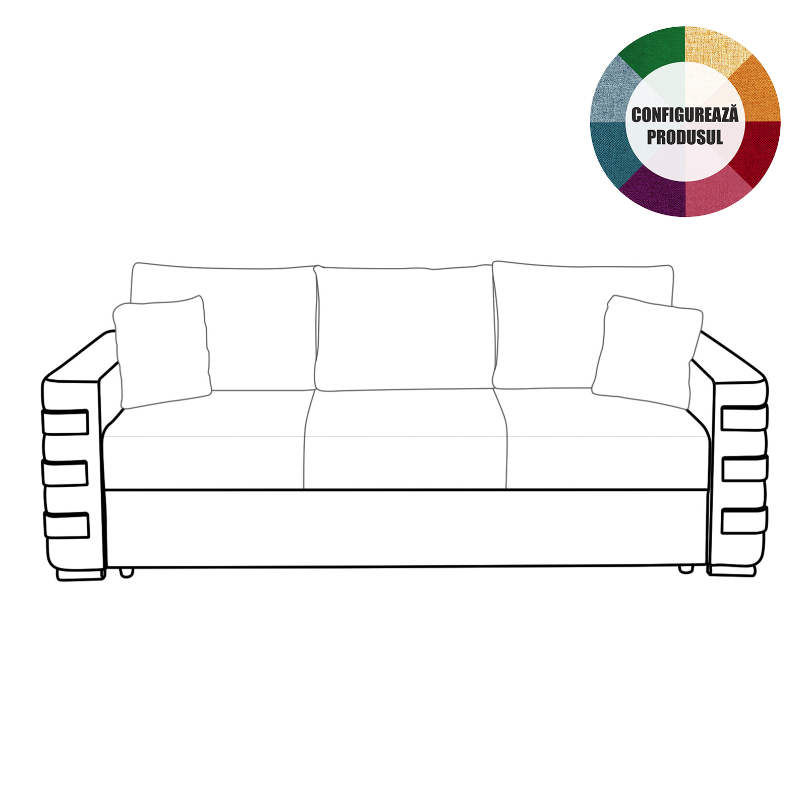 Canapele Moderne - Canapea extensibila LIM230, 3 locuri, cu arcuri si lada depozitare, diverse culori Grupa 2, 230x110x80 cm