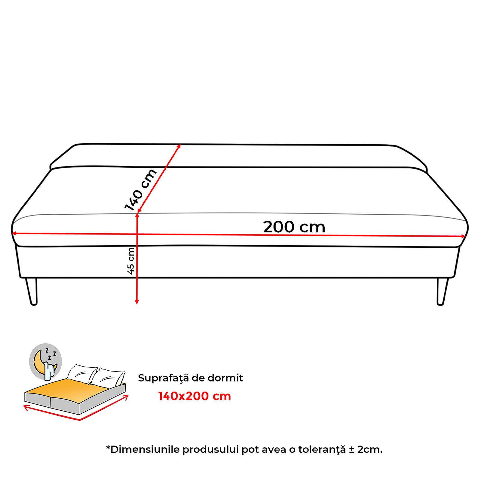 Produs în România - Canapea extensibila MILO200, 3 locuri, cu arcuri si lada depozitare, diverse culori Grupa 1, 200x95x95 cm
