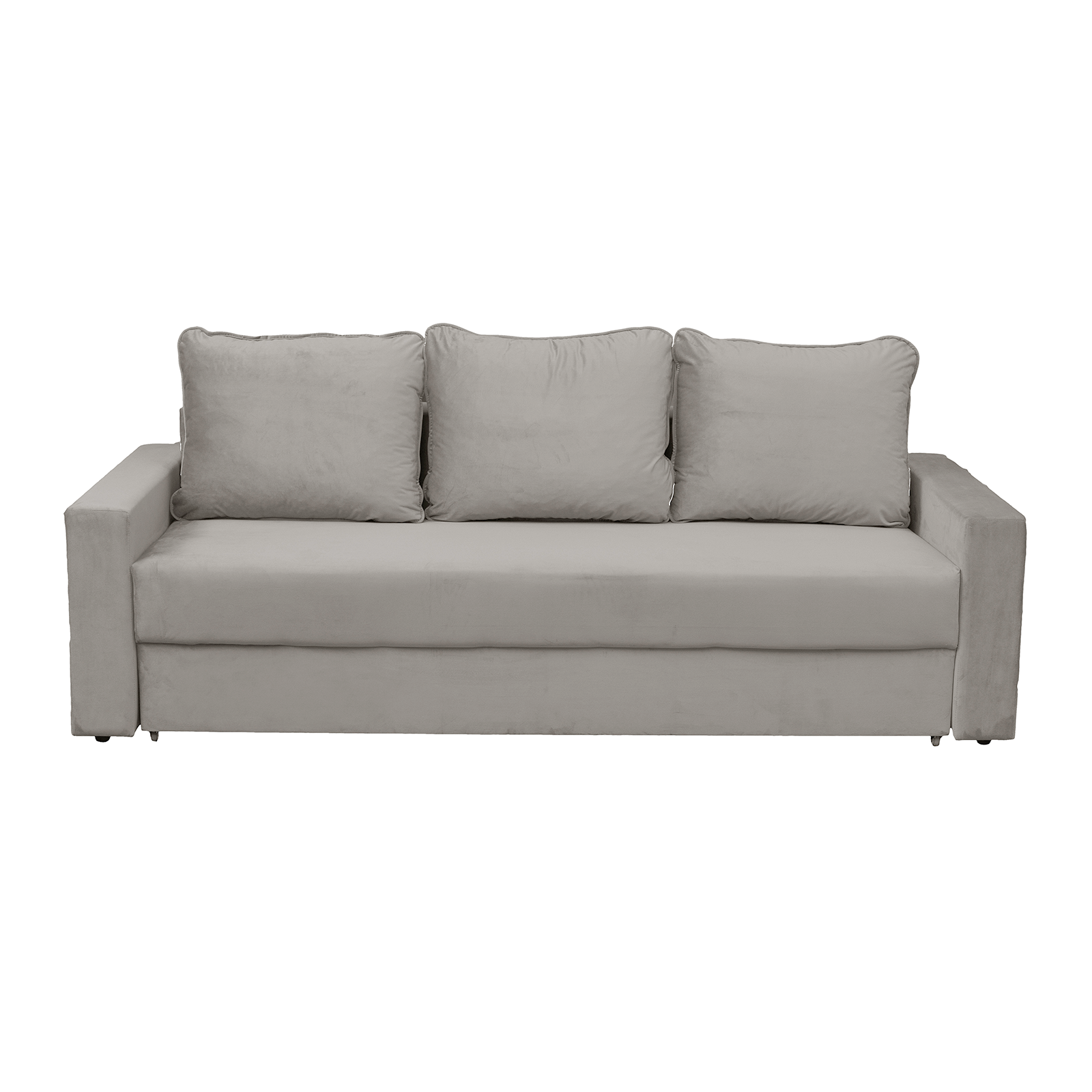 Canapele Clasice - Canapea extensibila NIC220, 3 locuri, cu arcuri si lada depozitare, bej, 220x85x75 cm