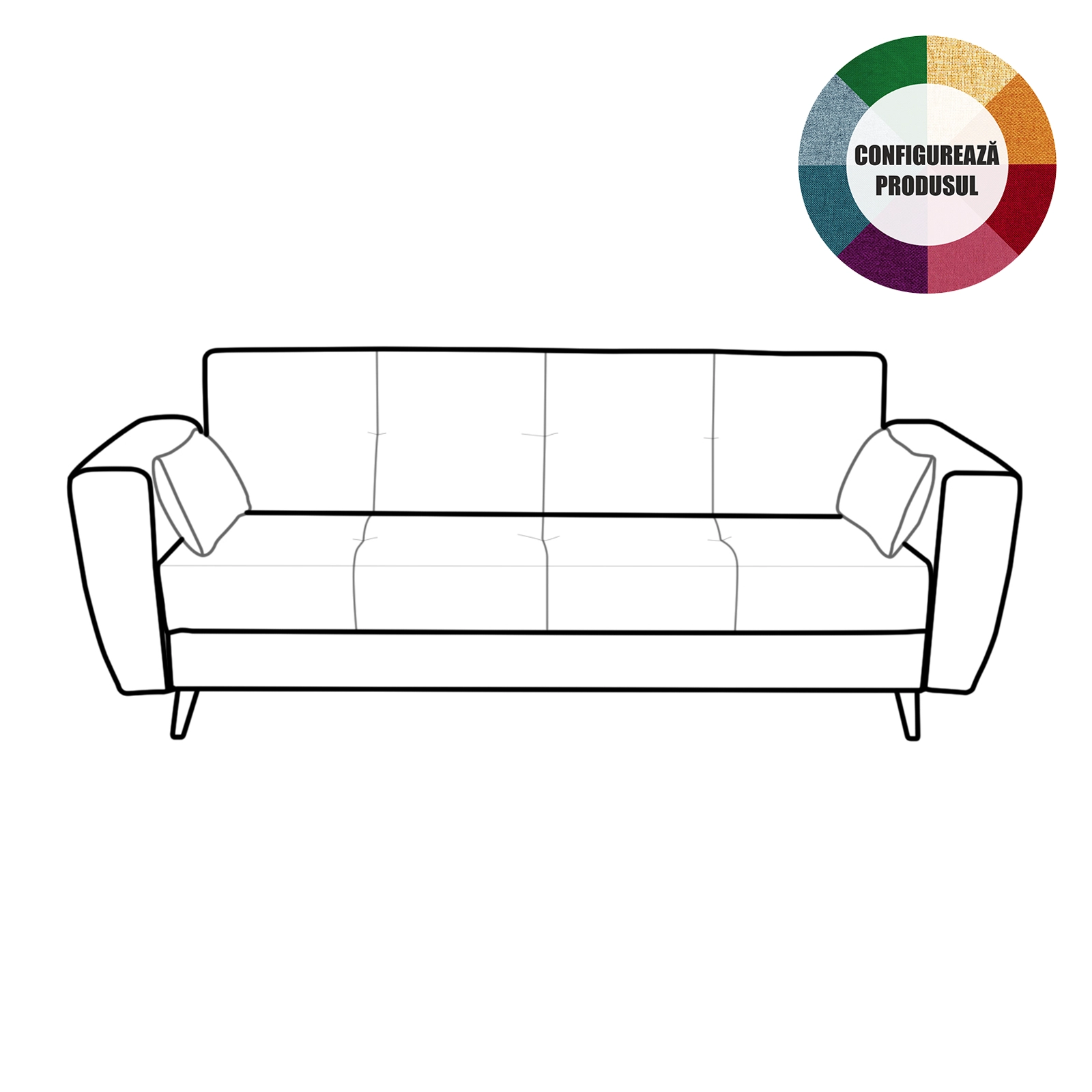 Canapele Moderne - Canapea extensibila SIE230, 3 locuri, cu arcuri si lada depozitare, 230x87x92 cm - ExpoMob