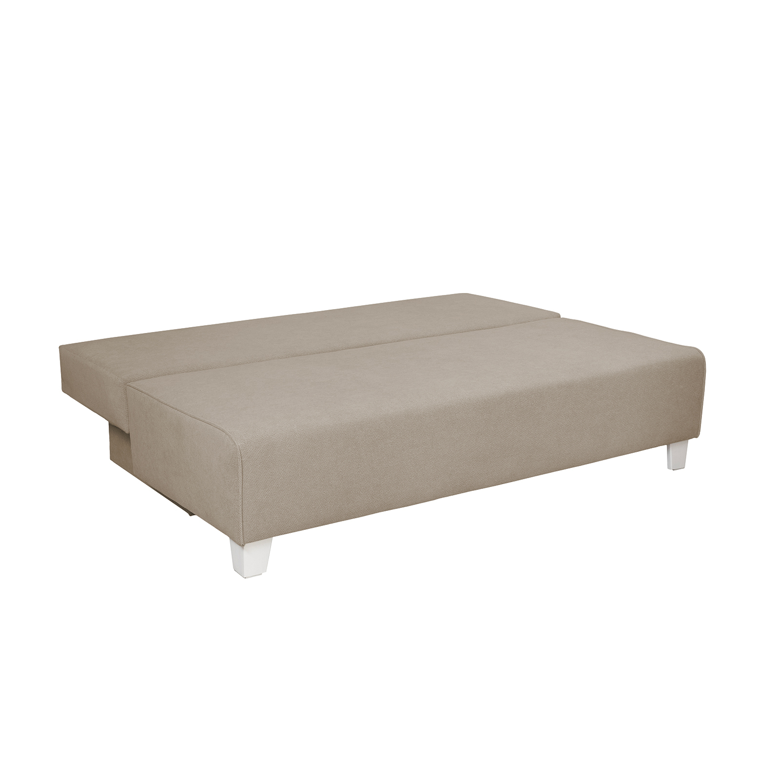 Canapele Clasice - Canapea extensibila YAS190, 3 locuri, cu arcuri si lada depozitare, crem, 190x100x90 cm