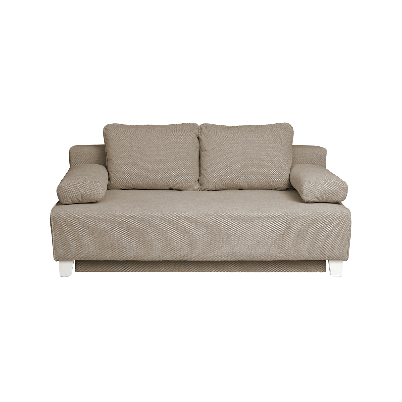 Canapele Clasice - Canapea extensibila YAS190, 3 locuri, cu arcuri si lada depozitare, crem, 190x100x90 cm