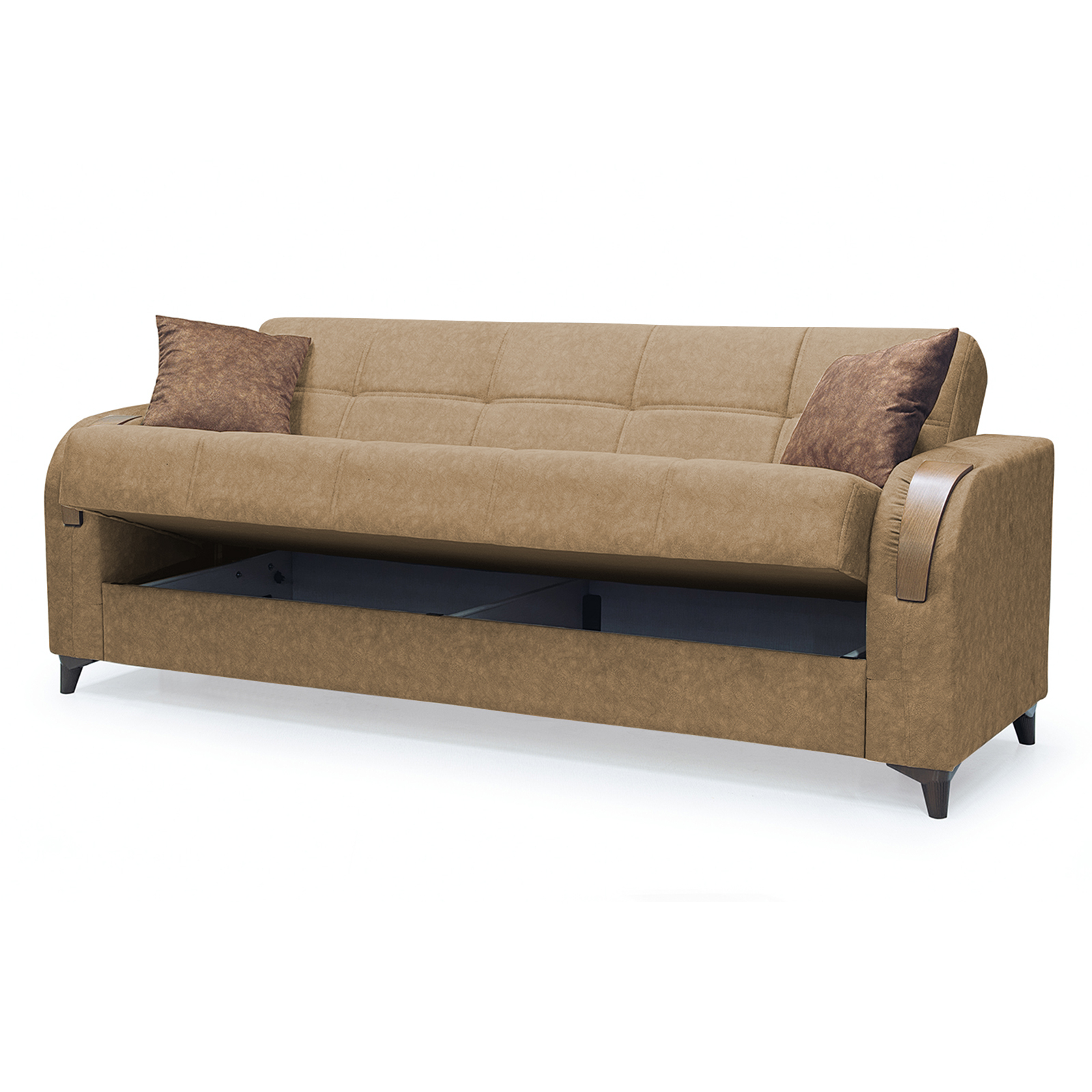 Canapele Moderne - Canapea ZETA extensibila, 3 locuri, cu arcuri si lada depozitare, 225x84x85 cm - ExpoMob