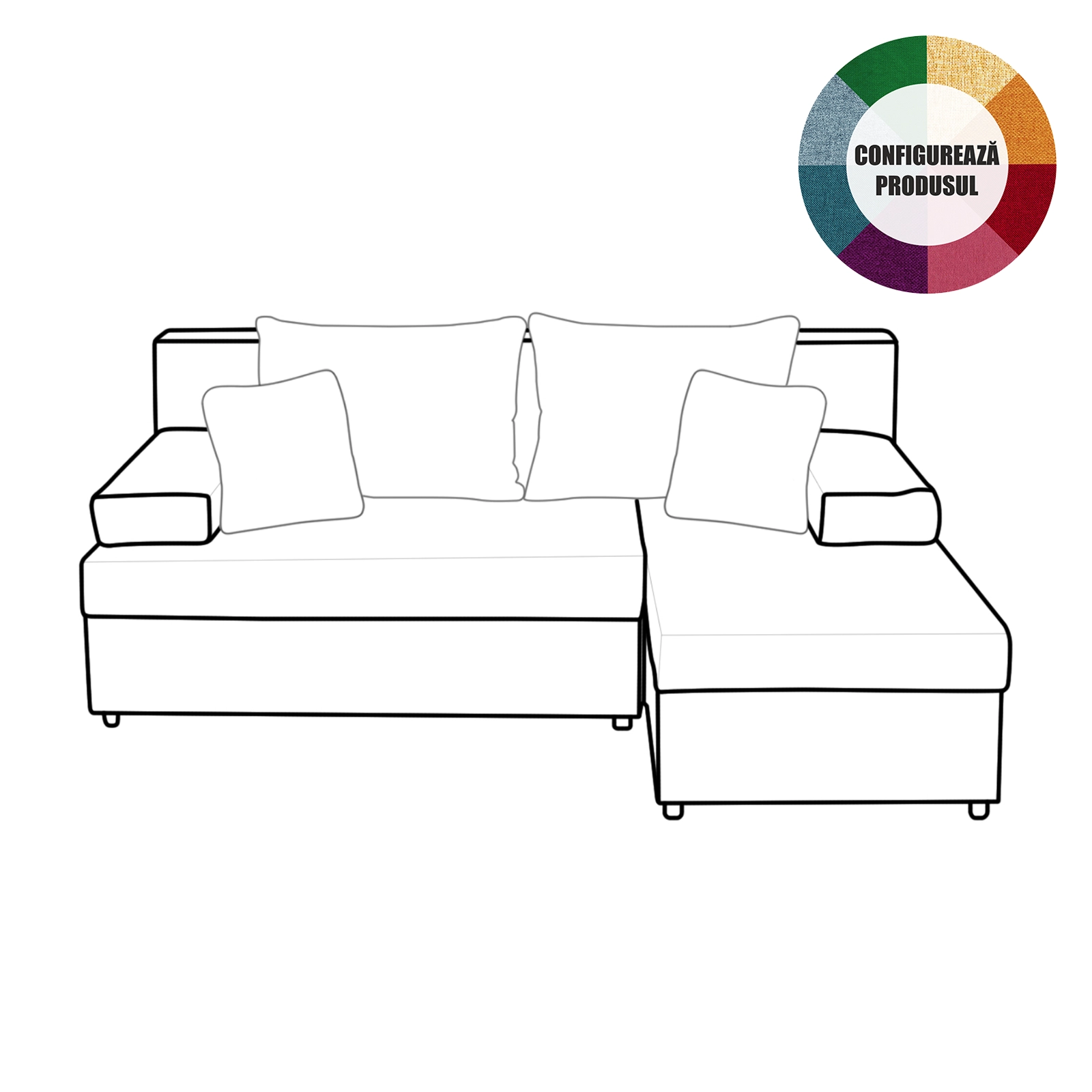 Coltare - Coltar extensibil ANA200, cu lada depozitare, colt interschimbabil, 200x140x83 cm - ExpoMob